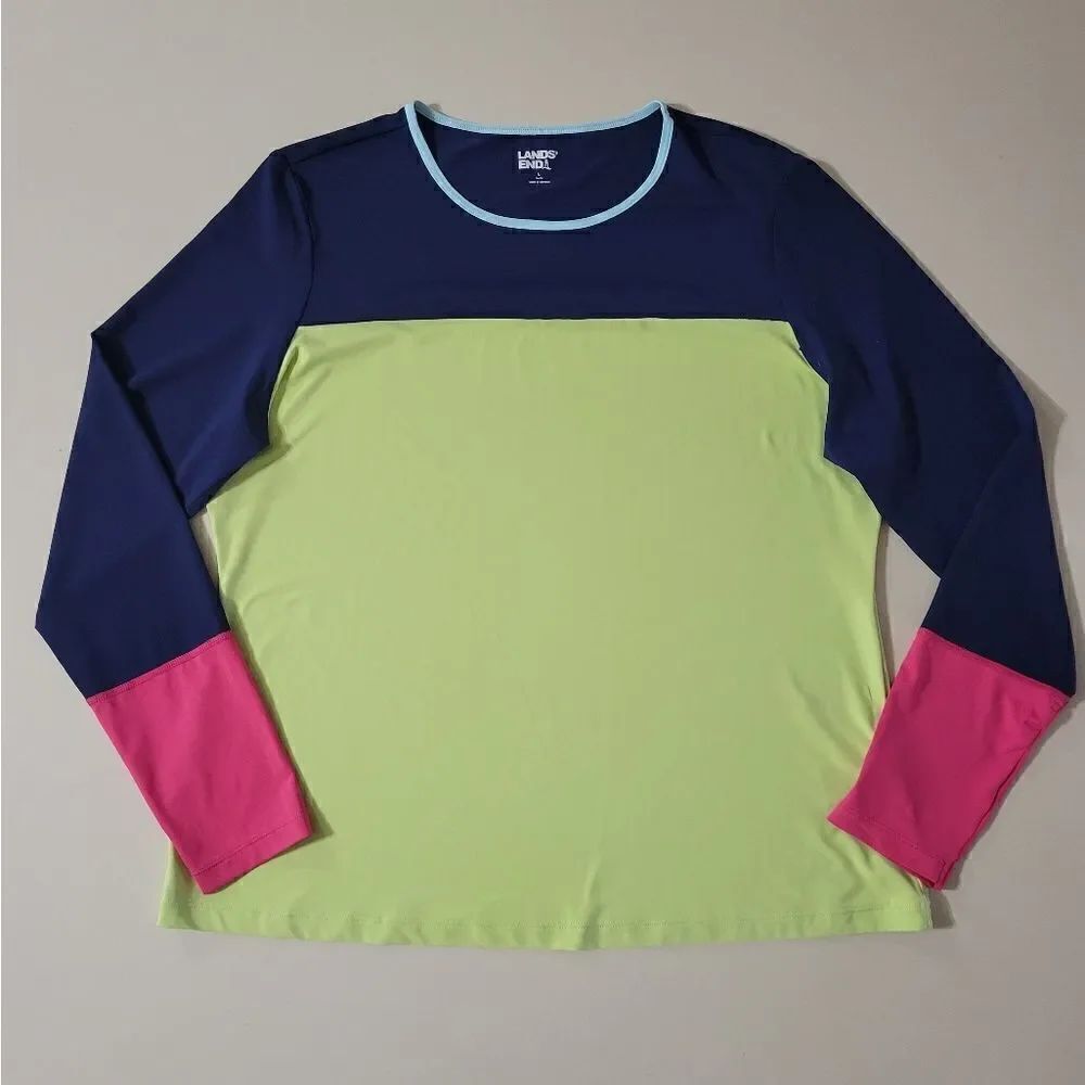 Women's Crew Neck Long Sleeve Rash Guard UPF 50 Sun Protection Modest Swim Tee - Picture 4 of 13